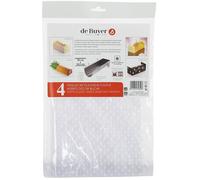 De Buyer Set de 4 feuilles structure pour bûches, 4 pièces, 30 x 18,5 cm