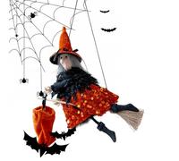 Décor Sorcière Halloween Balai Flottant - Figurine Terrifiante Pour Création D’Atmosphère Mystique, Objet Surnaturel Pour Extérieur, Maison, Pelouse, Entrée | Accessoire Spécial Pour Ambiance De Fête,