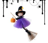 Décor Sorcière Halloween | Décor Murale Suspendue | Plaisant Sorcière Balai en Peluche pour Intérieur Extérieur Fenêtre Porche Manteau Balcon Fêtes