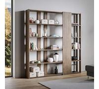 Decor Space Bibliothèque murale Rome, en bois, avec étagères, pour la décoration des chambres et l'intérieur (Noyer, Composition D)