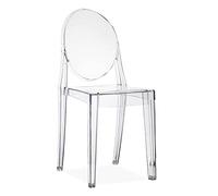 Decor Space Chaise empilable en polycarbonate transparent Ghost Louvre pour intérieur et extérieur (4, Chaises) 93cm