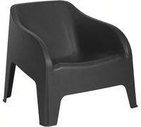 Decor Space Fauteuil Tokyo en polypropylène empilable pour terrasses et jardins (Noir)