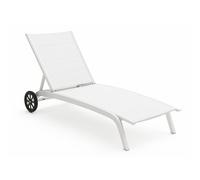 Decor Space Lit de soleil Cleo en aluminium avec roues de jardin pour l'extérieur (classique 2 pièces, Blanc)