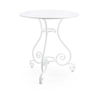 Decor Space Table basse ronde Etienne colorée en acier de jardin et bar extérieur (Ø 70, Blanc)