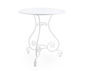 Decor Space Table basse ronde Etienne colorée en acier de jardin et bar extérieur (Ø 70, Blanc)