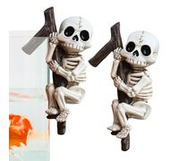 Décor squelette en résine - Pendentifs en pot de fleurs crâne de 3,43 pouces, ensemble d'affichage d'Halloween effrayant, figurines de jardin de bureau effrayantes | Ornements de pelouse de paysage de
