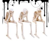 Décor Squelette,Figurine Crâne 3 Pièces | Accessoire Fête pour Décoration Intérieure École Salon Commerce