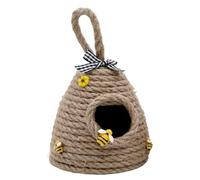 Décor suspendu de ruche d’abeilles - Pendentif en osier artisanal, figurine de bourdon de style vintage, petit ornement de campagne | Vitrine chaude portative de comptoir d'entrée pour les rassembleme