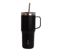 décor - Tasse de voyage XL en acier inoxydable à double paroi noire, 880 ml - Anti-fuite, durable et isolée pour les boissons chaudes et froides