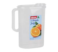 Décor Tellfresh Carafe à eau de 2 l avec couvercle ouvert | Récipient hermétique | graduations graduées transparentes