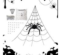 Décor Toile d'Araignée - Fausse Araignée Effrayante avec Grande Toile | Grands Accessoires D Halloween pour Les Fêtes pour Jardin Pelouse Porche Patio Maison Et Fêtes De Maison Hantée