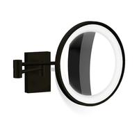 Decor Walther BS 40 Miroir cosmétique mural à LED, noir mat, grossissement x5