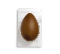 DECORA, 0050058 Moule à œufs en chocolat en polycarbonate, 1 cavité, 163 x 230 mm, Idéal pour préparer des chocolats brillants et croustillants, Design professionnel, Fabriqué en Italie.