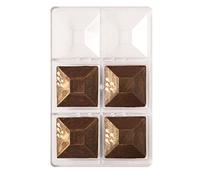 Decora 0050097 MOULE POUR CHOCOLAT PLAT CARREE Ø 75 X 15 H MM 6 CAVITES