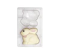Decora, 0050108 Moule à Chocolat en Forme de Lapin en Polycarbonate, 130 x 110 mm, Idéal pour préparer des chocolats Brillants et croustillants, Design Professionnel, Fabriqué en Italie.