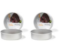 Decora, 0062622 Moule Professionnel Rond Ø 20 x 7,5 cm de Hauteur, en Aluminium anodisé, sans Points de Soudure, Design Professionnel, Argent (Lot de 2)