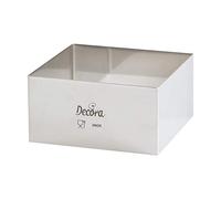 Decora 0063795 CARRÉ Acier Inoxydable 18X18X4,5 H CM, INOX, 18 x 18 x 4