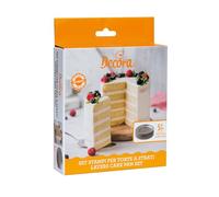 Decora 0070033 Set of 5 Round Layered Cake Moulds Ø 15 x 3.5 h cm, Steel
