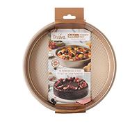 DECORA, 0070100 Moule Gold Line Rond Ø 24,5 x 5,08 cm, Idéal pour réaliser des gâteaux au Four, en Acier antiadhésif, Or