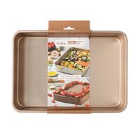 DECORA, 0070103 Moule Gold Line rectangulaire 34,7 x 24,5 x 5,5 cm, Idéal pour réaliser des gâteaux au Four, en métal antiadhésif Robuste.