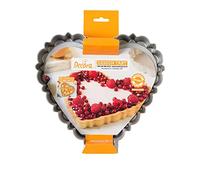 Decora 0075056 Moule à tarte avec fond mobile de 25 x 23 x 3 H cm, en acier antiadhésif, cœur pour déformer des bonbons facilement, design professionnel enregistré, breveté