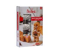 Decora 0080126 MOULE A GATEAU CASSE NOISETTE 29 X 18 X 5,8 H CM 3 CAVITE EN ALUMINIUM MOULE SOUS PRESSION, Gris