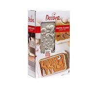 Decora 0080127 MOULE PLUMCAKE SANTA CLAUS 27 X 15 X 5,8 H CM EN ALUMINIUM MOULE SOUS PRESSION, Gris