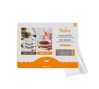 DECORA, 0160724 Feuilles en PVC pour Aliments, Utiles pour Doublure des Moules à Charnière et des Cercles en Inox, Parfaites pour Réaliser Semi-Froids ou Créer des Décorations en Chocolat,10 pièces