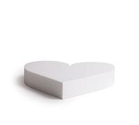 Decora, 0173916 Disque cœur en polystyrène emballé Individuellement, Idéal comme modèle pour réaliser des gâteaux à étages, Bords Droits, 25 X H 5 CM, Ecru