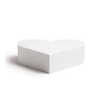 Decora, 0174061 Disque cœur en polystyrène emballé Individuellement, Idéal comme modèle pour réaliser des gâteaux à étages, Bords Droits, 20 X H 7,5 CM, Ecru