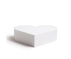 Decora, 0174061 Disque cœur en polystyrène emballé Individuellement, Idéal comme modèle pour réaliser des gâteaux à étages, Bords Droits, 20 X H 7,5 CM, Ecru