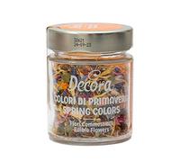 DECORA, 0201011 Couleurs de printemps, Fleurs comestibles, Mélange de fleurs comestibles, Idéal pour décorer tous types de préparations culinaires, Convient aux plats sucrés et salés, Emballage de 4 grammes.