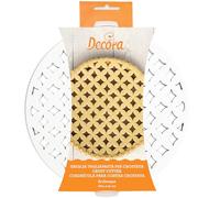 Decora, 0215800 Grille emporte-pièce pour Tarte au Design breveté, Fabriquée en Plastique, Idéale pour créer Rapidement la décoration Arabesque de la Tarte, Diamètre Ø 30 cm, Fabriquée en Italie.