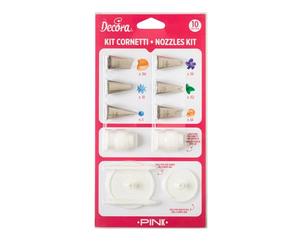 Decora 0252045 Lot de 7 douilles à pâtisserie, rose, en acier inoxydable, sans soudure, à utiliser avec l'adaptateur standard inclus dans l'emballage ainsi qu'avec les petits et grands porte-fleurs