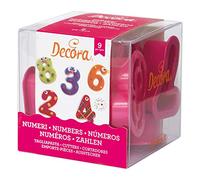 DECORA, 0255080 Kit de découpe de numéros, Le kit idéal pour créer des décorations en pâte à sucre ou en gomme, Fabriqué en Italie, Ensemble de 9 pièces.
