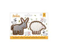 Decora 0255202 KIT 2 EMPORTE-PIÈCES en Plastique ÂNE ET Mouton
