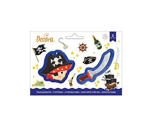 Decora 0255207 KIT 2 EMPORTE-PIÈCES en Plastique Pirate ET Sabre