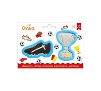 DECORA, 0255208 Kit de Découpe Trophée et Chaussure de Football, Moule Coupe/Trophée + Chaussure de Football, Idéal pour Créer des Décorations en Pâte à Sucre ou en Gomme, Fabriqué en Italie, 2 pcs