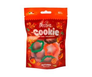 Decora 0255213 SET 6 EMPORTE-PIÈCES EN PLASTIQUE MINI FEUILLES D'AUTOMNE, Brun et Vert