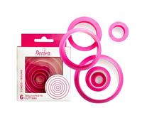 Decora 0255300 Set 6 Cutters Round CM1,5/2,5/3,5/5/6,5/8, Plastique