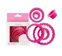 Decora 0255301 Set 6 EMPORTE-Piece Ronde CANNELé CM 1,5/2,5/3,5/5/6,5/8, Plastique