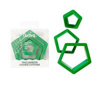 Decora 0255303 Set 3 Cutters en Pentagon CM1,5/2,5/3,5 H2,2CM, Plastique , Vert