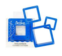 Decora 0255304 Set 3 Cutters Square CM1,5/3,5/5, Plastique, Rose