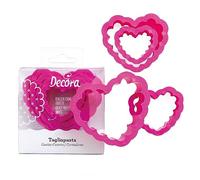 Decora 0255306 Set 4 EMPORTE-Piece Coeur CANNELE 4-5,5-7-8 H 2,2 CM, Plastique