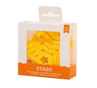 Decora 0255312 Set 5 EMPORTE-Piece ÉTOILE 2,2 3,9 5,6 8,19,9 H 2,2 CM, Plastic, Jaune
