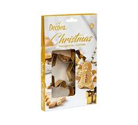 Decora 0255410 Set of 5 Christmas Pasta in Golden Steel, Or