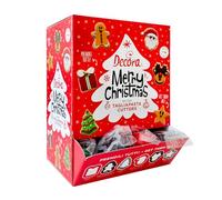 Decora, 0256220, présentoir en carton avec 60 mini-emporte-pièces de Noël en plastique assortis, idéal pour créer des mini biscuits thématiques, fabriqué en Italie, design original. Lot de 60 pièces.