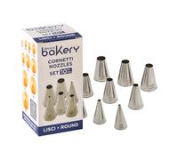 Decora 0263484 Set 10 Douilles Rondes, INOX, Argent, Acier