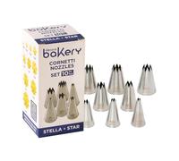 Decora 0263485 Set 10 Douilles ÉTOILE, INOX, Argent