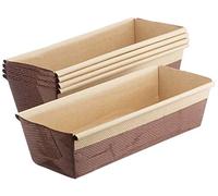 DECORA, 0320181 Moules à Cake, Très Pratiques pour Cuire, Présenter et Offrir des Cakes, Résistant jusqu'à 200°, Fabriqué en Italie, Lot de 5, Marron